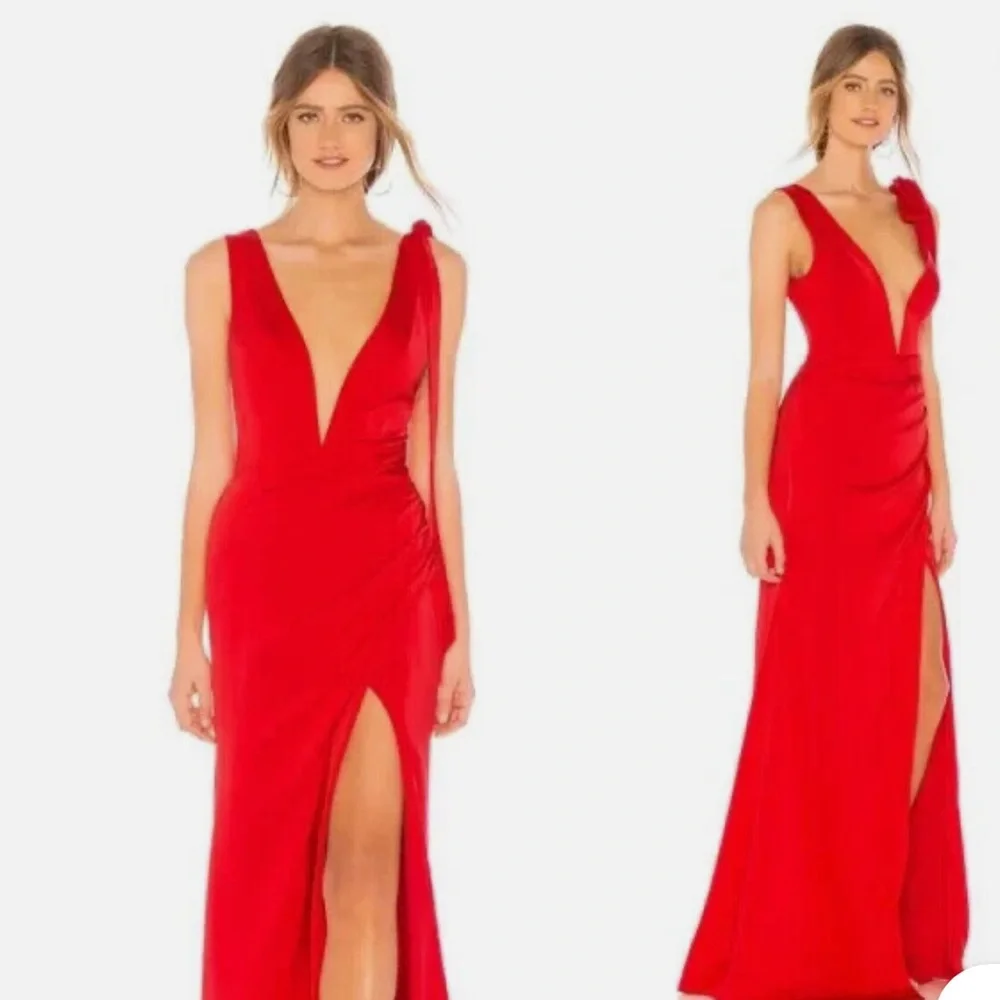 Lovers + Friends Revolve Patrick red formal cocktail maxi dress women size XS - Picture 3 of 11